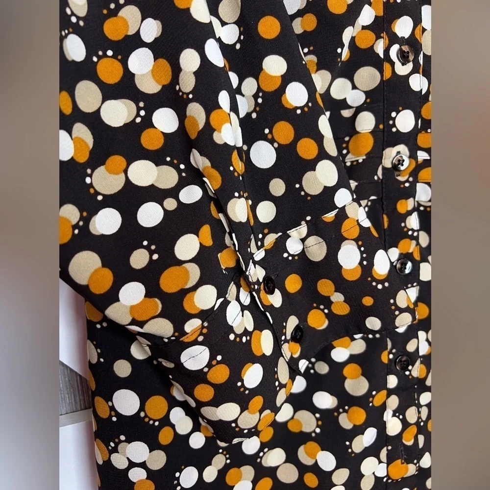 394. Croft and barrow womenās stretch blouse with tie STUNNING autumn colors - Picture 5 of 12